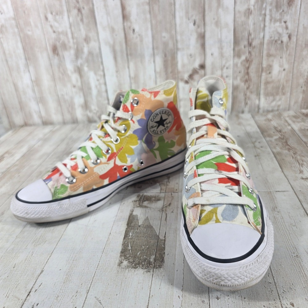 Converse Chuck Taylor All Star High Top Floral Leaf Sneakers Mens 7 Womens 9 - Picture 5 of 8
